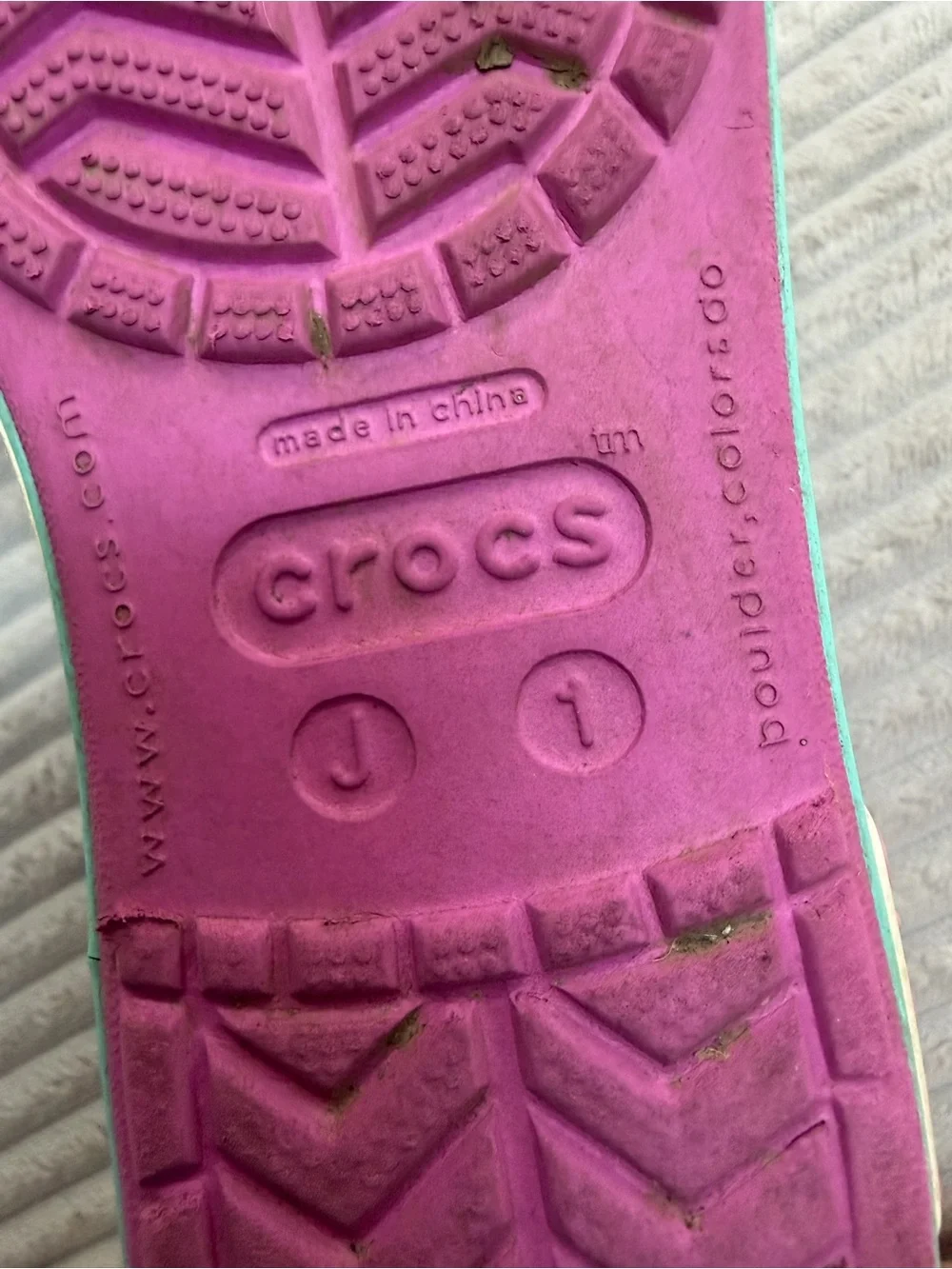 CROCS Kids Purple Ballet Flats with Teal Trim